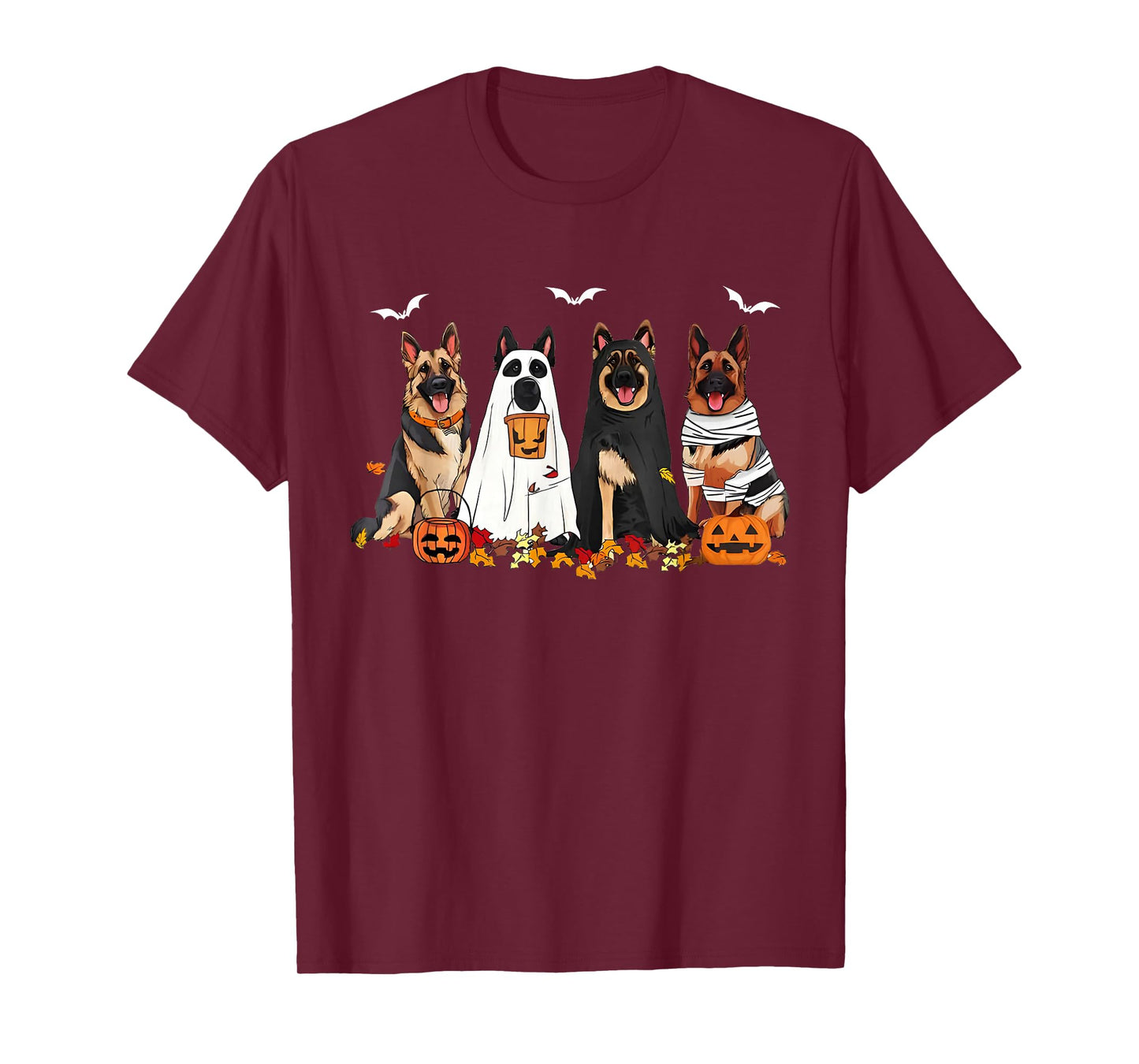 Funny Ghost German Shepherd Halloween Dog Mom Dog Witch T-Shirt