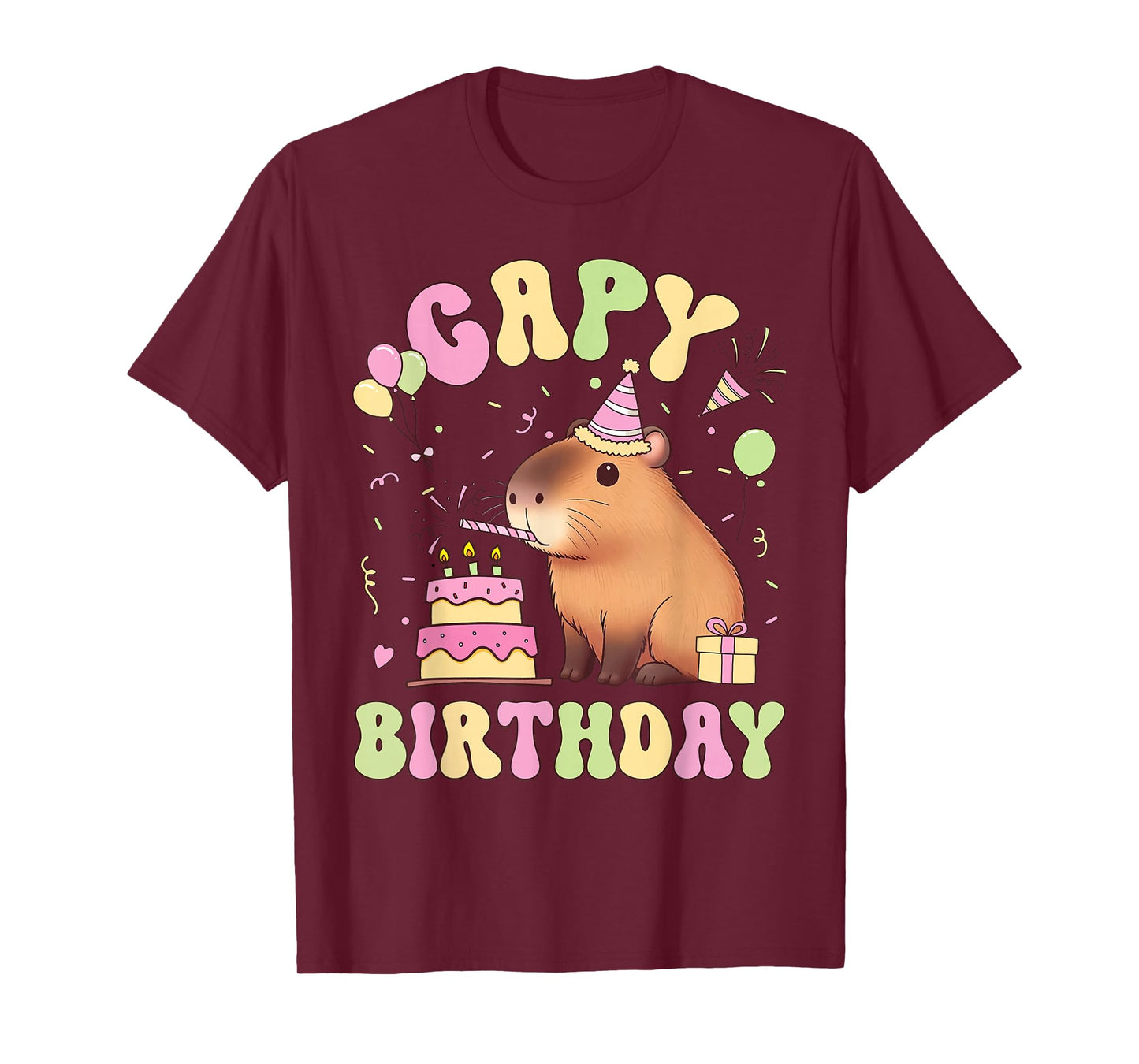 Funny Cute Capy Birthday Funny Capybara Animals Boys Girls T-Shirt
