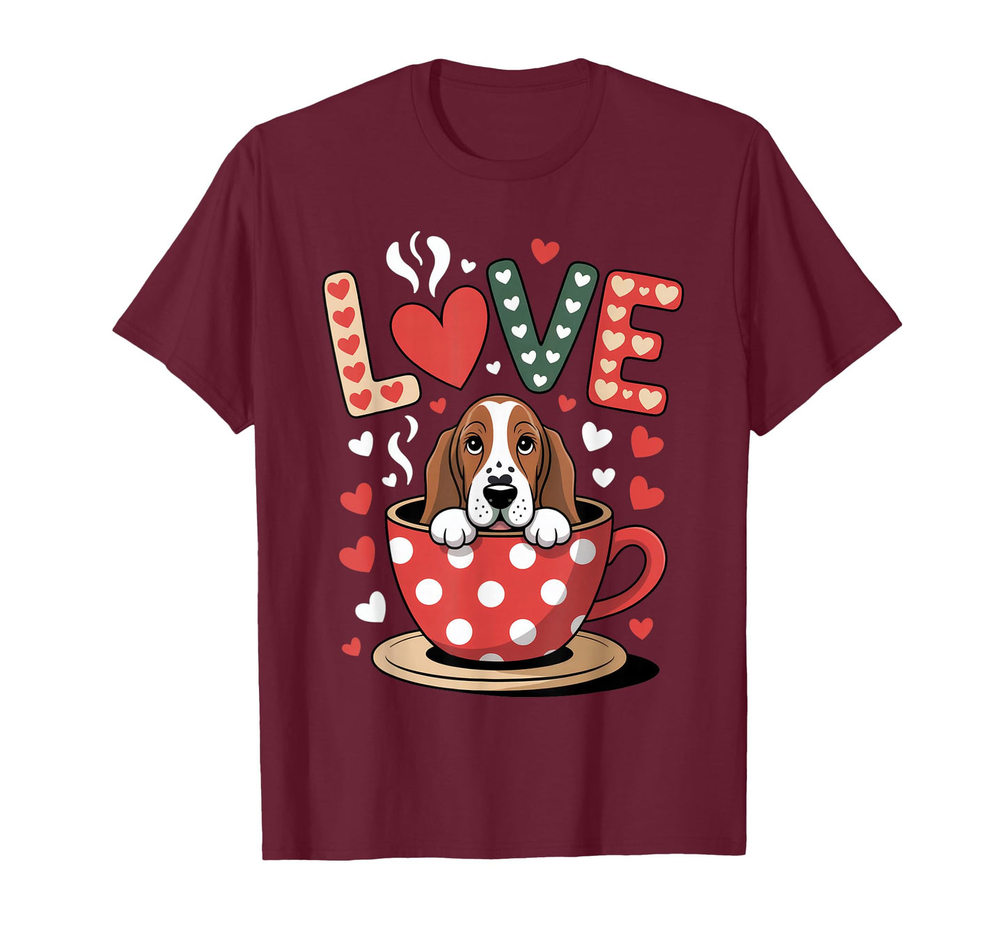 Dog is My Valentine Coffee Lover Cute Women T-Shirt