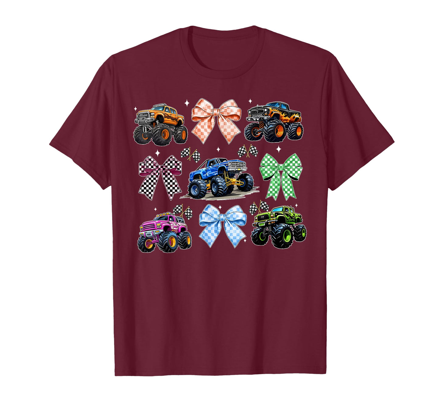 Monster Truck 4 Wheeler Offroad Girl Coquette Bow Pink Mom T-Shirt