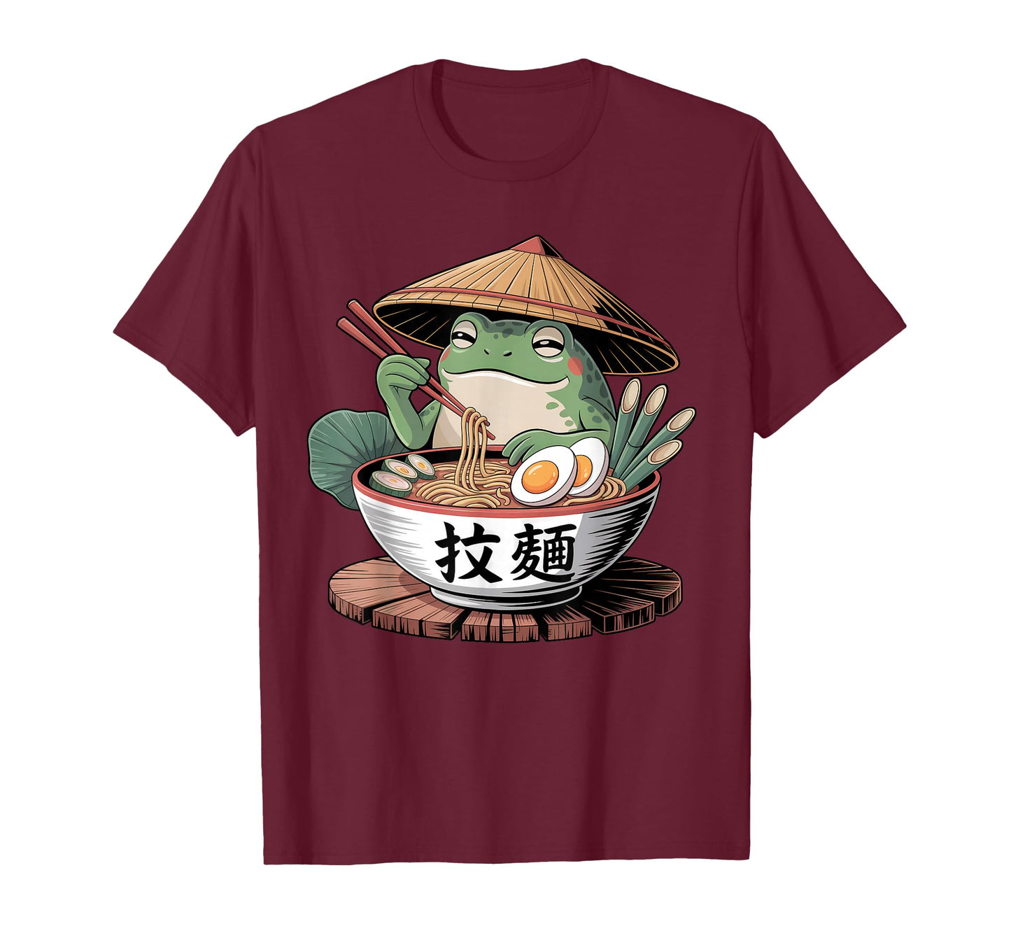 Kawaii Frog Eating Ramen Shirt Cute Funny Anime Japanese T-Shirt