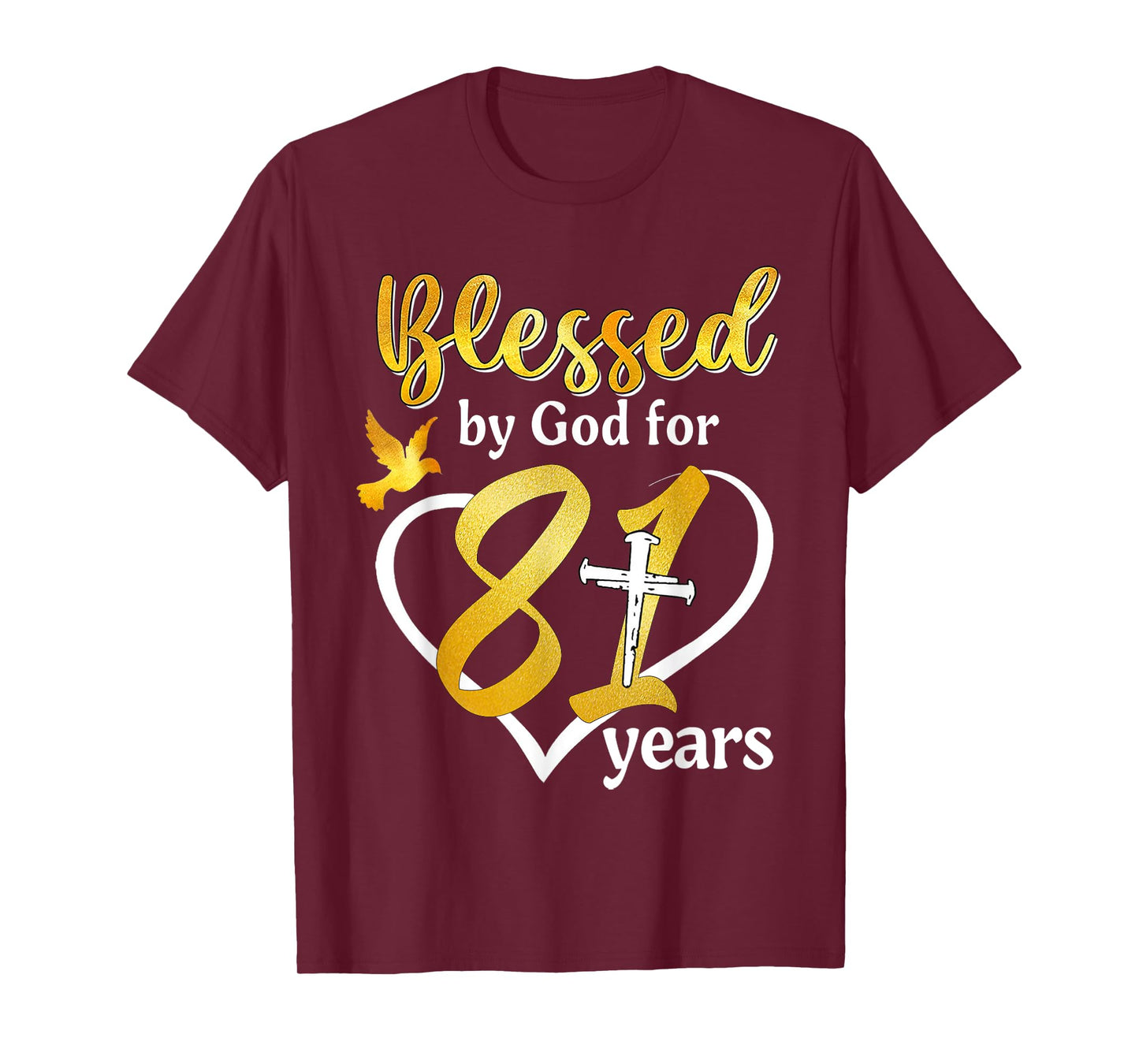 Blessed By God For 81 Years Old 81st Birthday Party Women T-Shirt