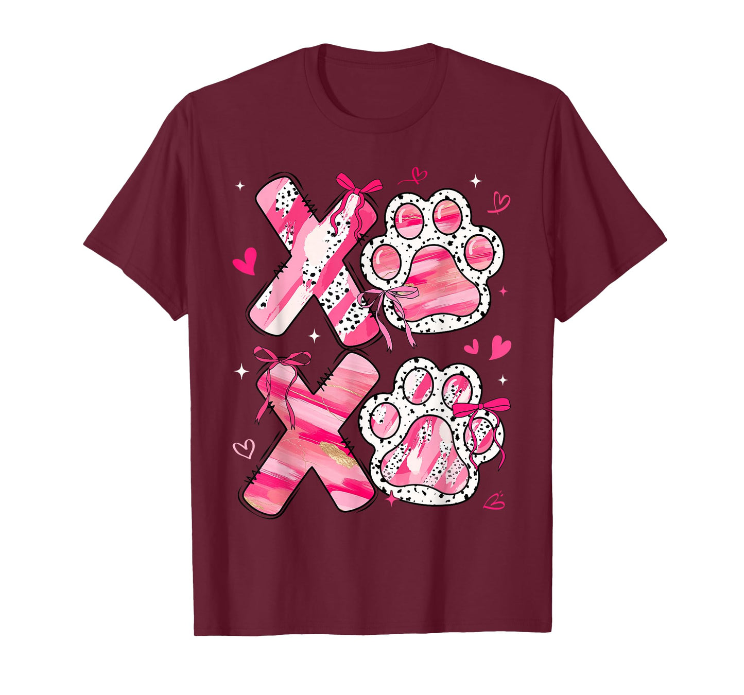 XOXO Paw Valentine Cute Coquette Bow Dog Lover Boy Girl Kid T-Shirt