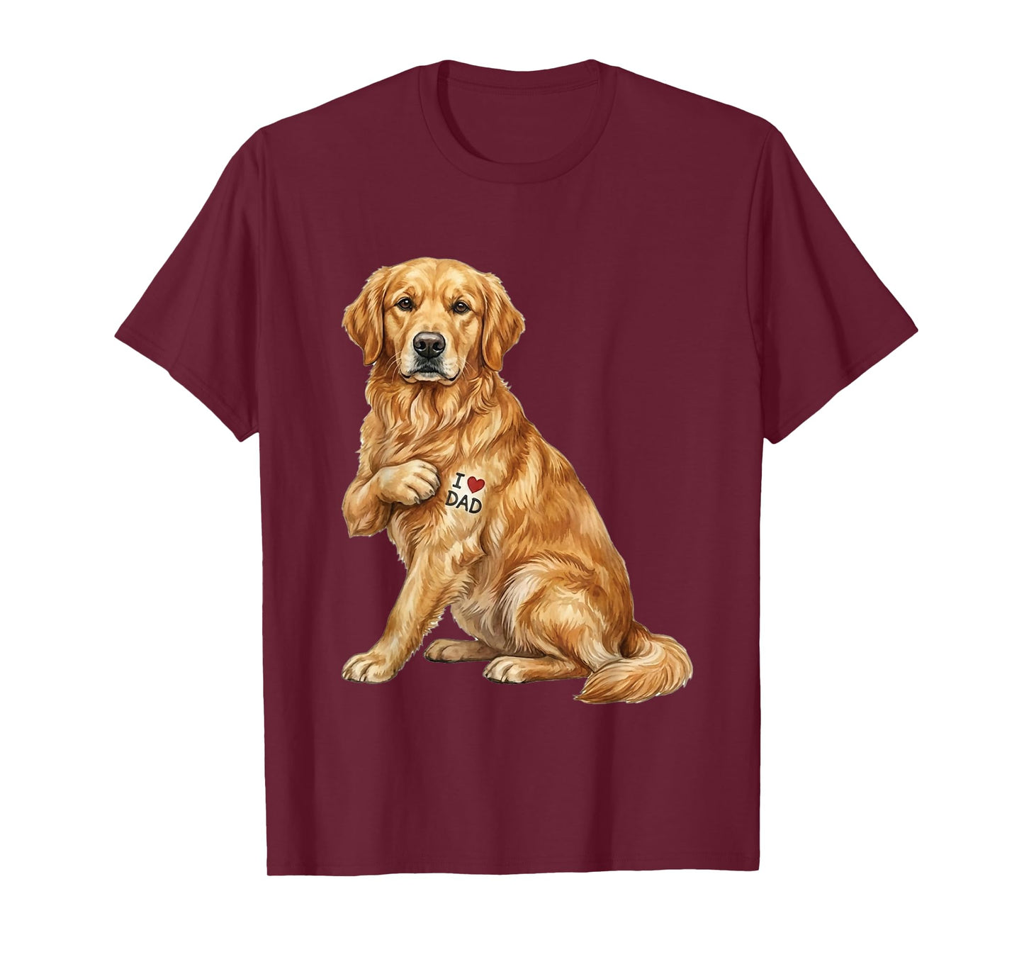 Golden Retriever I Love Dad Dog Dad Father's Day T-Shirt