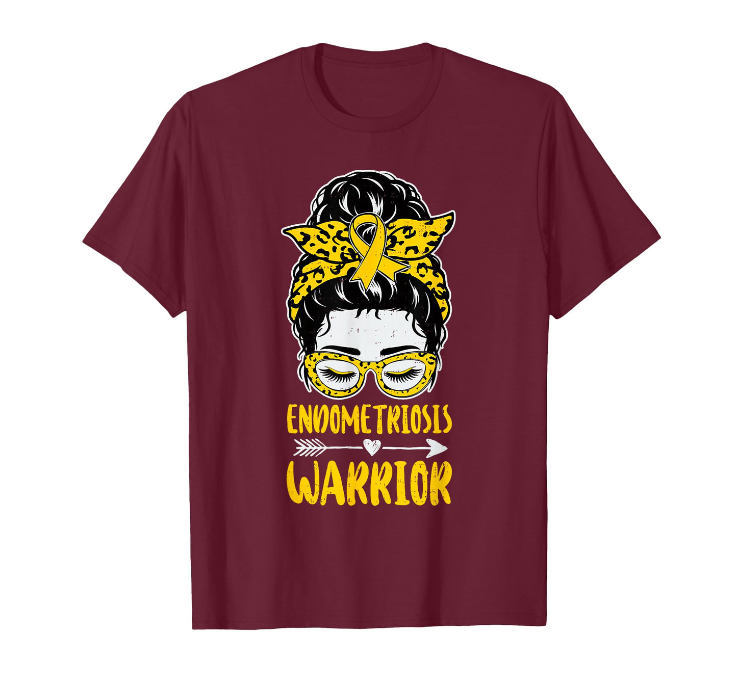 Endometriosis Warrior Awareness Yellow Ribbon Endo Womens T-Shirt