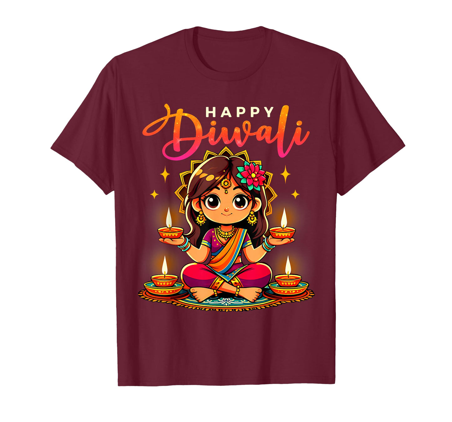 Happy Diwali Funny Festival Proud Indian Girl Kids Toddlers T-Shirt