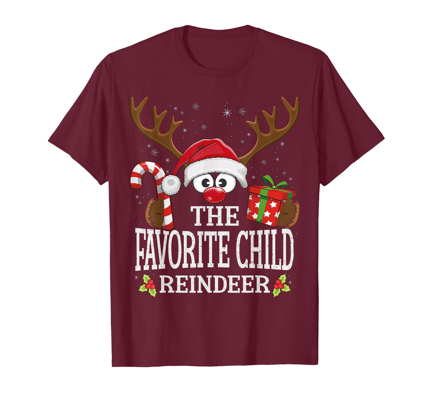 Christmas Matching The Favorite Child Reindeer Family T-Shirt