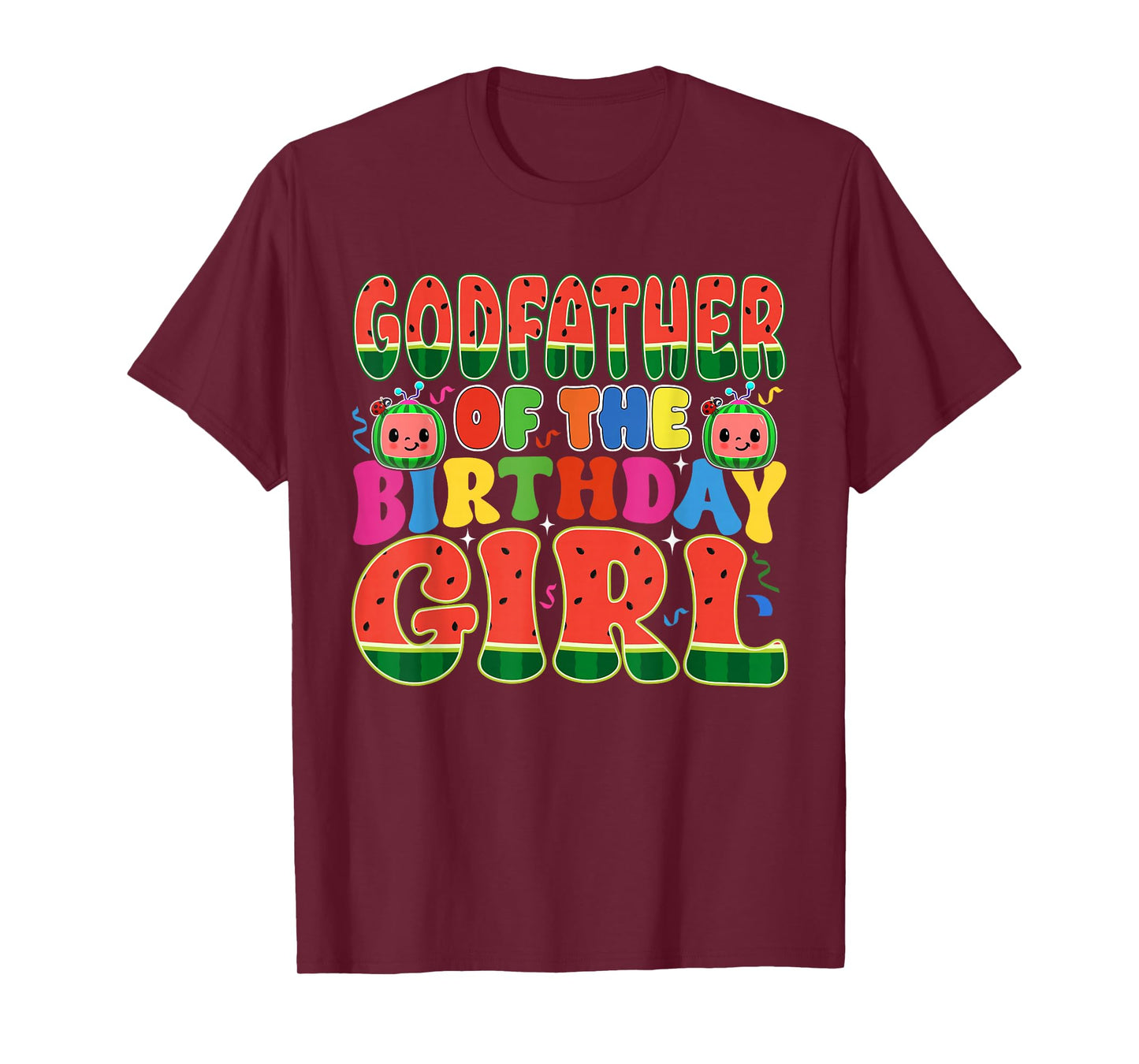 Godfather of The Birthday Girl Melon Family Matching Funny T-Shirt