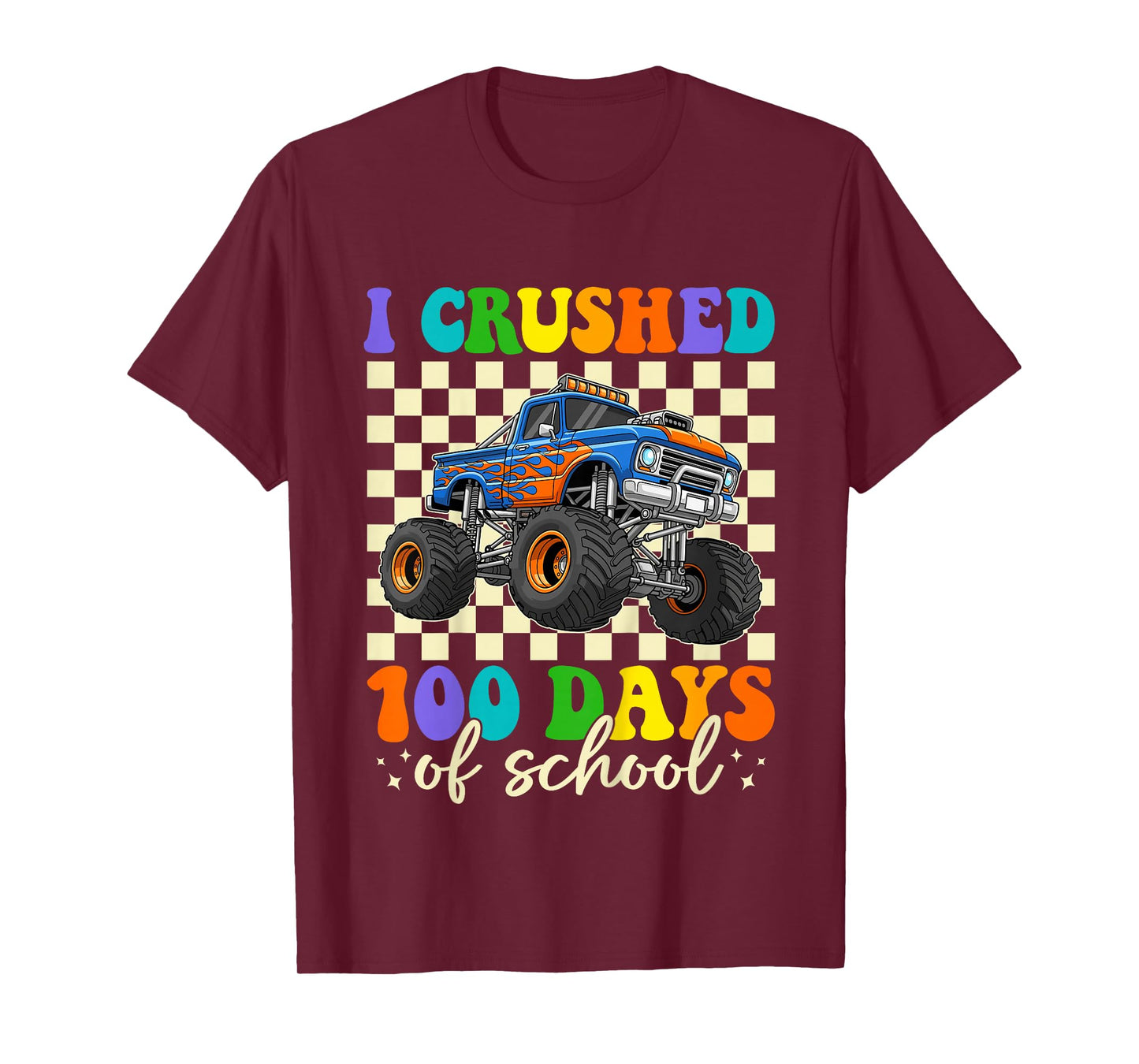 Kids 100 Days of School Monster Truck 100th Day of School Boys T-Shirt