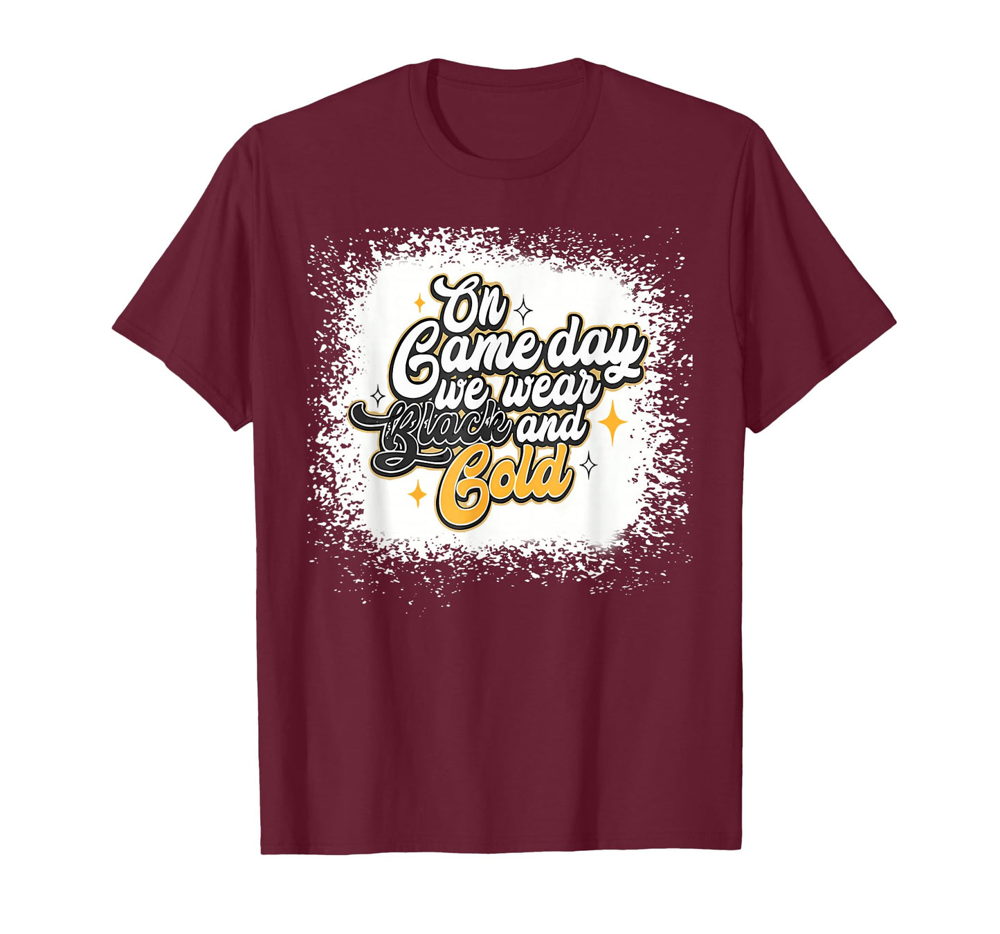 Bleached On Gameday Football We Wear Gold & Black T-Shirt