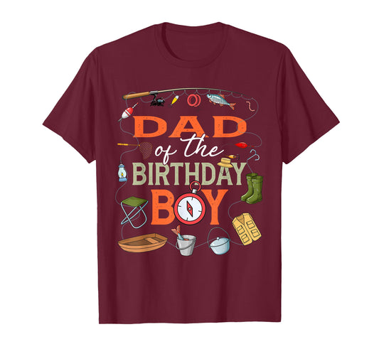 Dad of The Birthday Boy Fishing First Birthday Party T-Shirt