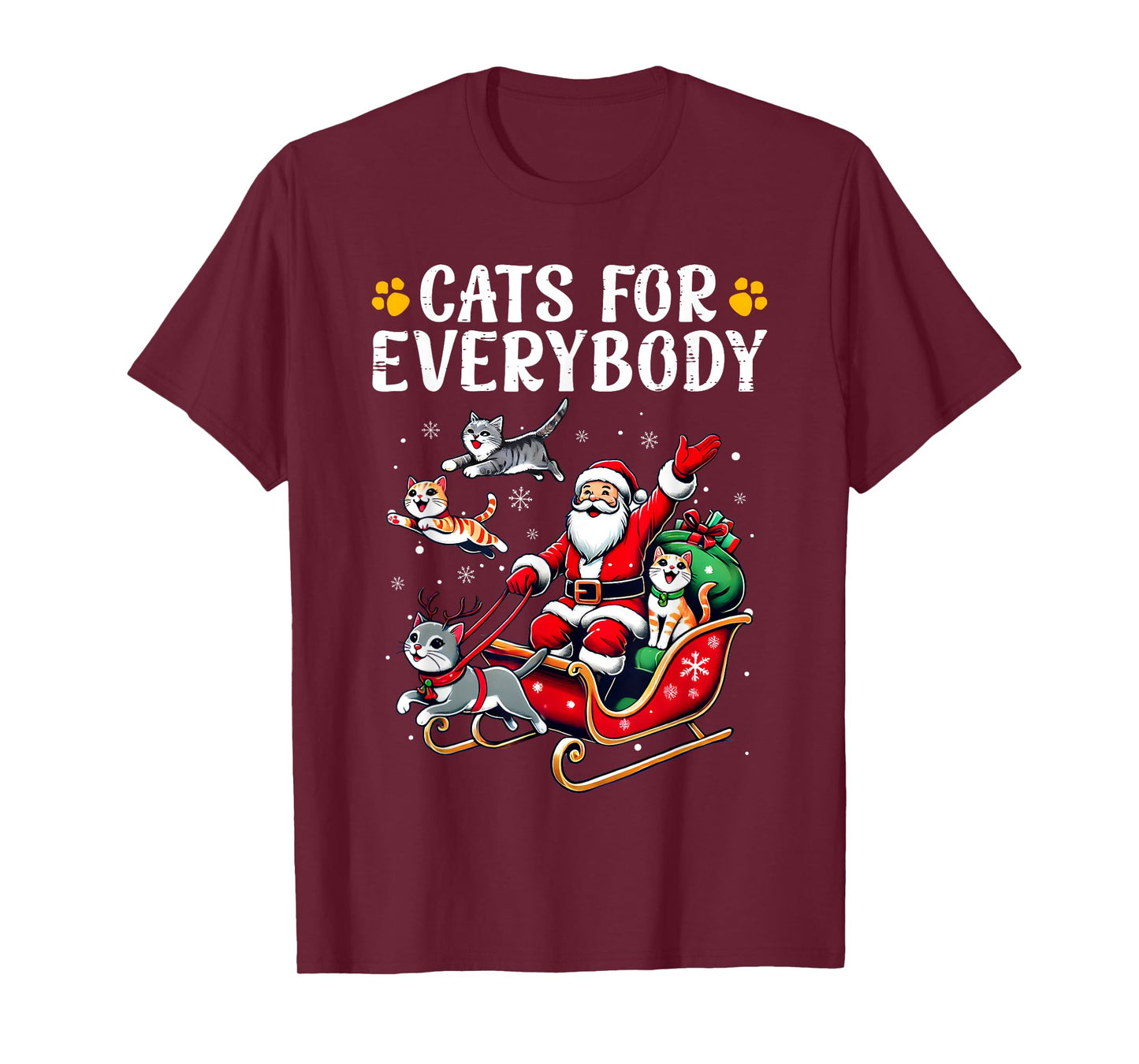 Cats For Everybody Christmas Cat Funny Xmas Men Women Santa T-Shirt