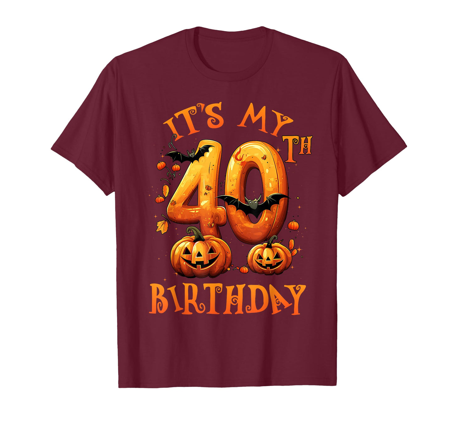 Boo It's My 40th Birthday Halloween Pumpkin 40 Years Old T-Shirt