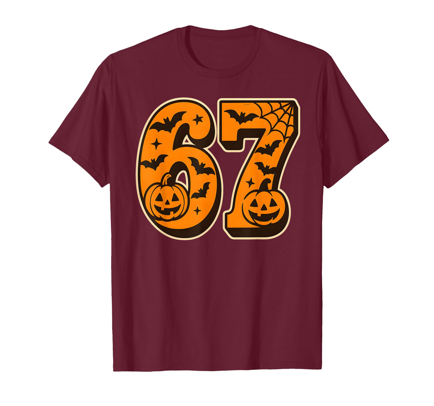 67 Halloween Six Seven Brainrot Meme Boys Kids Funny 6 7 T-Shirt