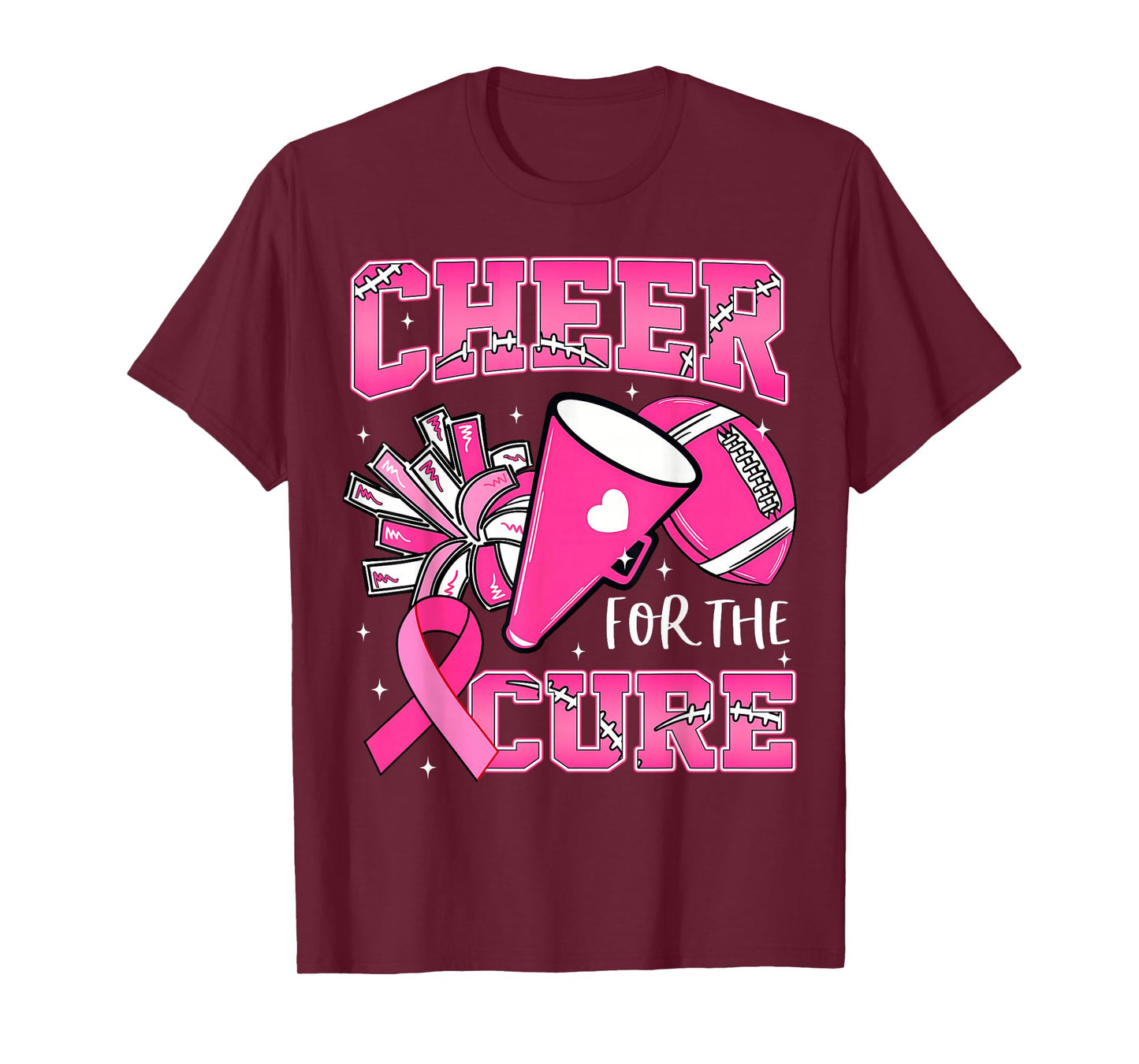 Cheer for The Cure Breast Cancer Awareness Cheerleader Women T-Shirt