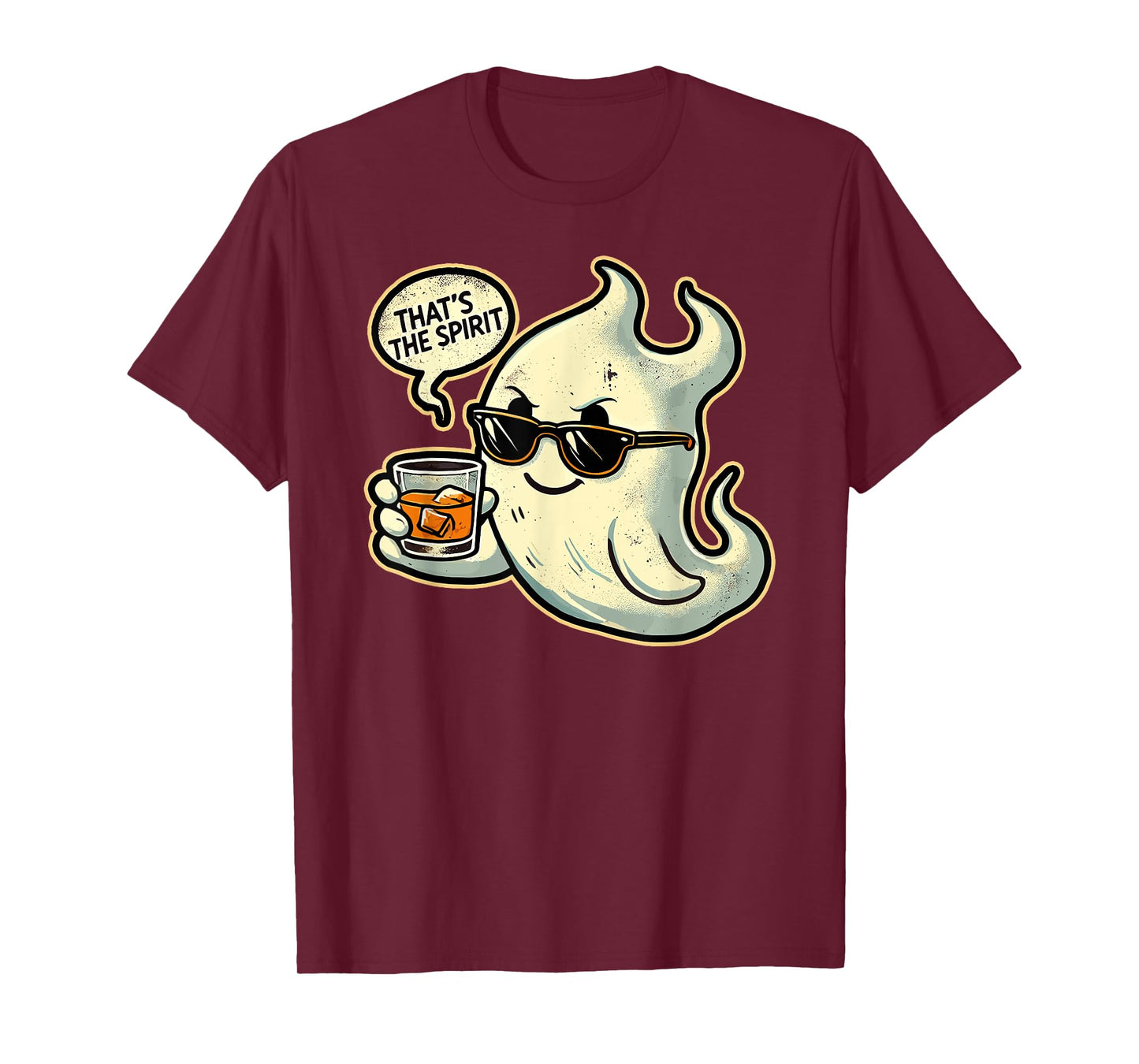 Cool Ghost Whiskey Pun Men Women Funny Halloween T-Shirt