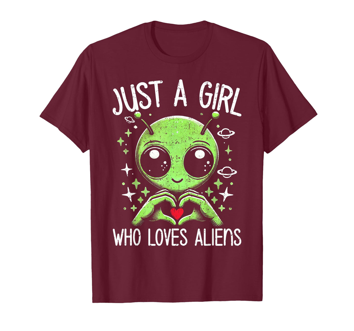 Cute Alien Lover Girls Funny Just a Girl Who Loves Aliens T-Shirt