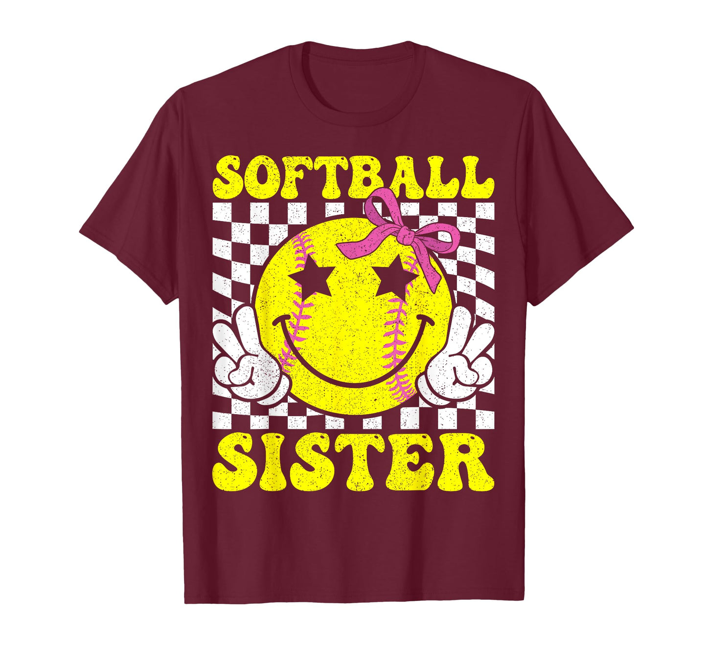 Softball Sister Coquette Bow Softball Sister Game day T-Shirt