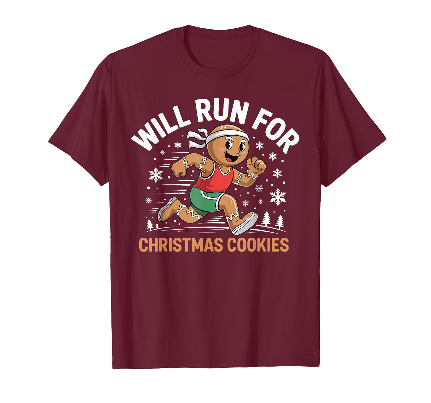 Will Run for Christmas Cookies Funny Gingerbread Runner T-Shirt