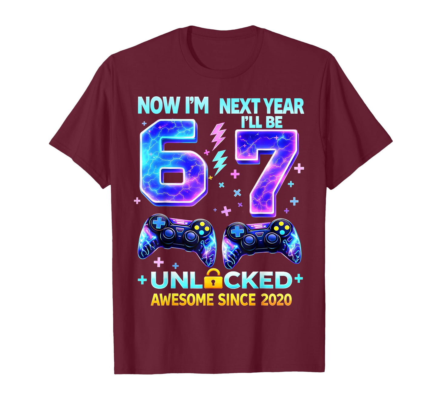 Now I’m 6 Next Year I’ll Be 7 Gaming Boy Gifts for Kids Boys T-Shirt
