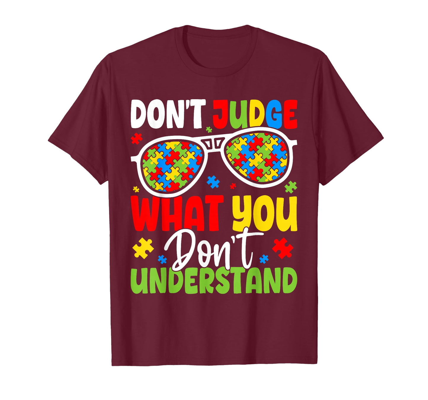 Don't Judge Autism Acceptance Awareness Puzzle T-Shirt
