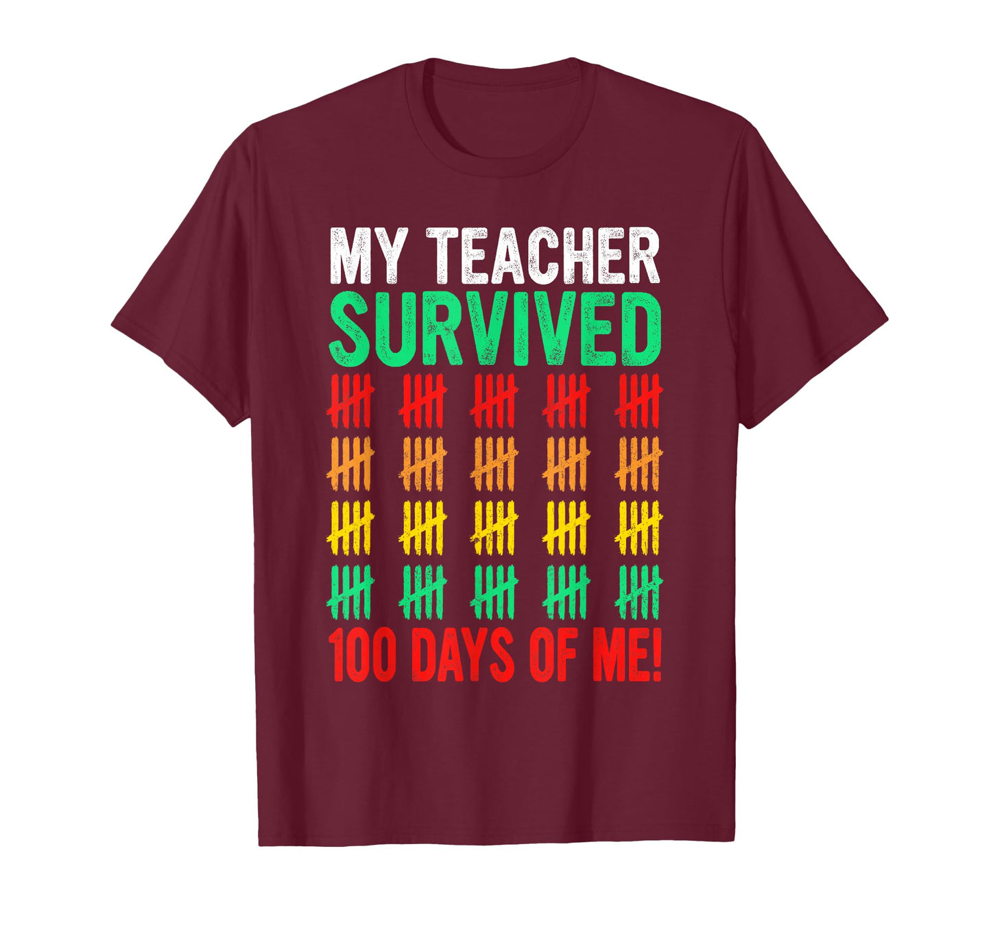 Funny My Teacher Survived 100 Days of Me Teacher Student T-Shirt