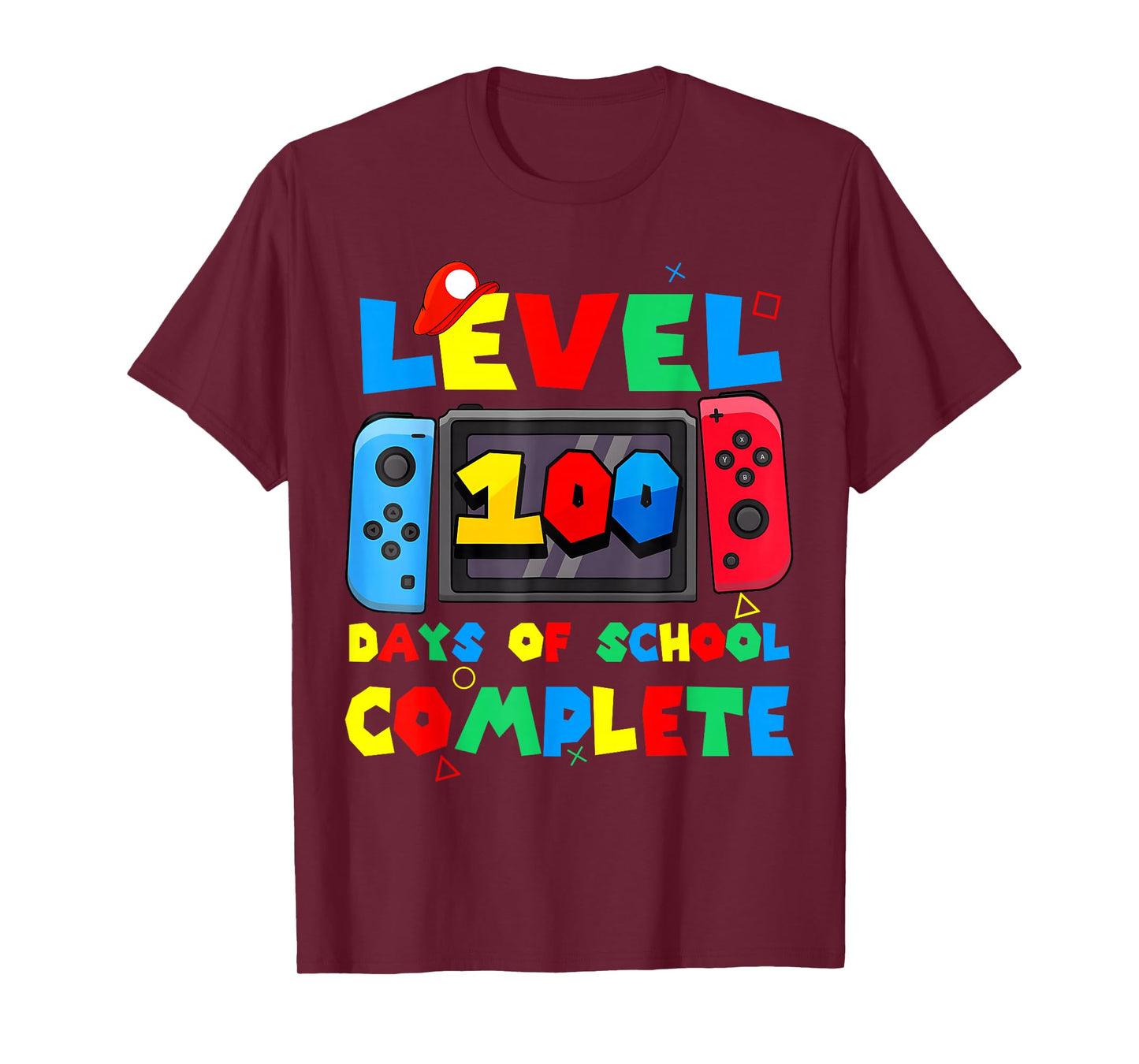 Game Controller Level 100 Days of School Complete Boys Girls T-Shirt