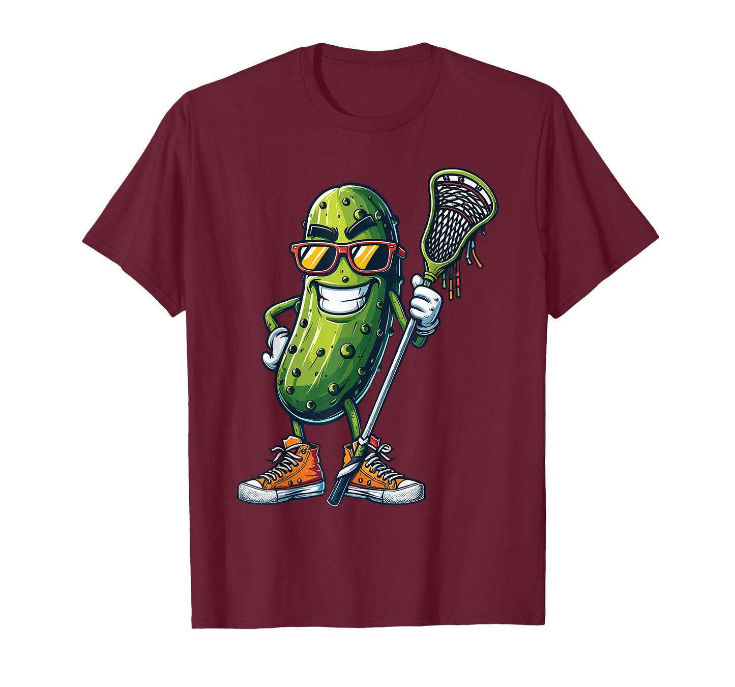 Pickle Playing Lacrosse Funny Boys Youth Pickle Lacrosse T-Shirt