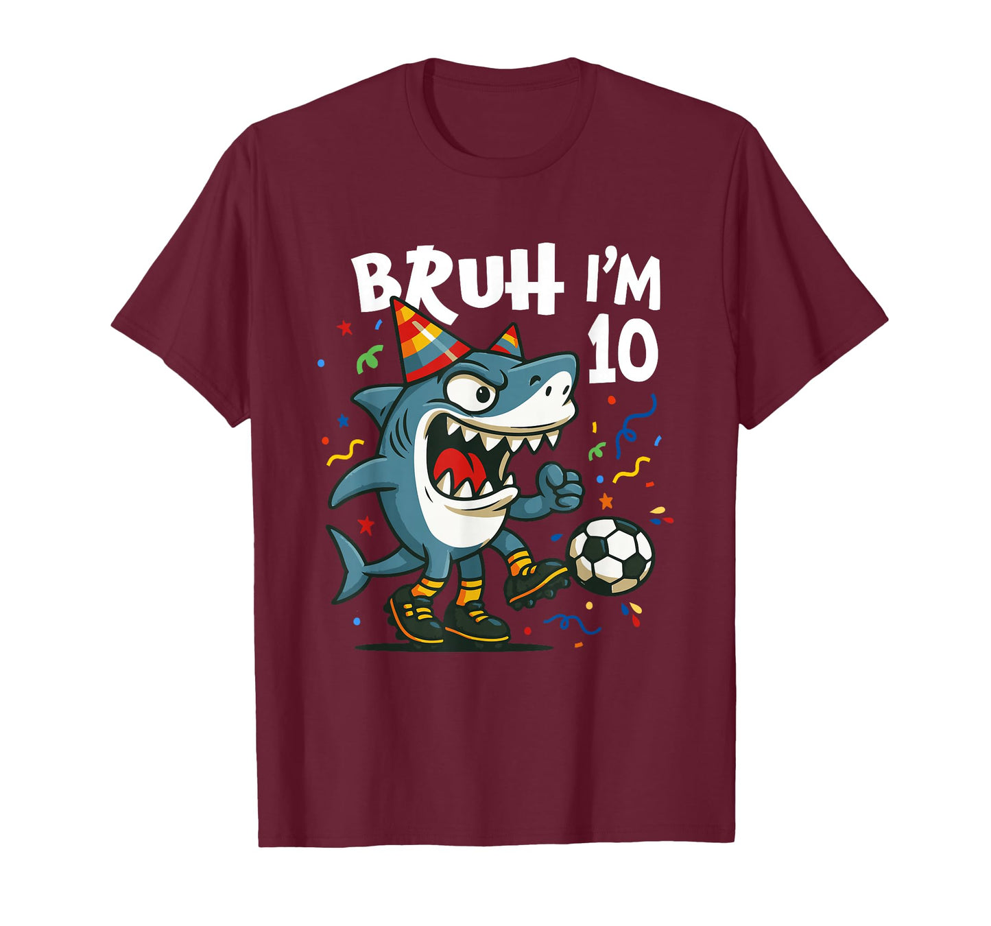 Tralalero Tralala Italian Brainrot Soccer 10th Birthday T-Shirt