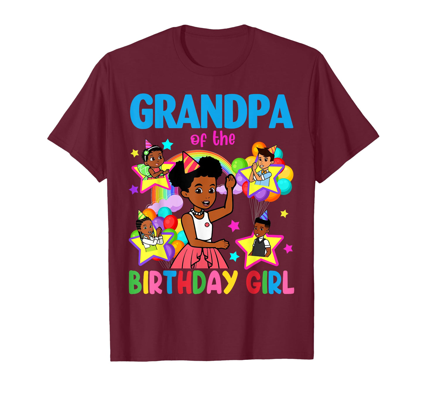 Grandpa Of Birthday Girl Gracie Birthday Dolls Girl Party T-Shirt