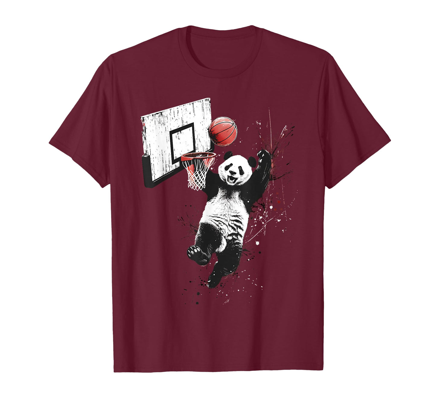 Basketball Panda Bear Slam Dunk Artwork Basketball Player T-Shirt
