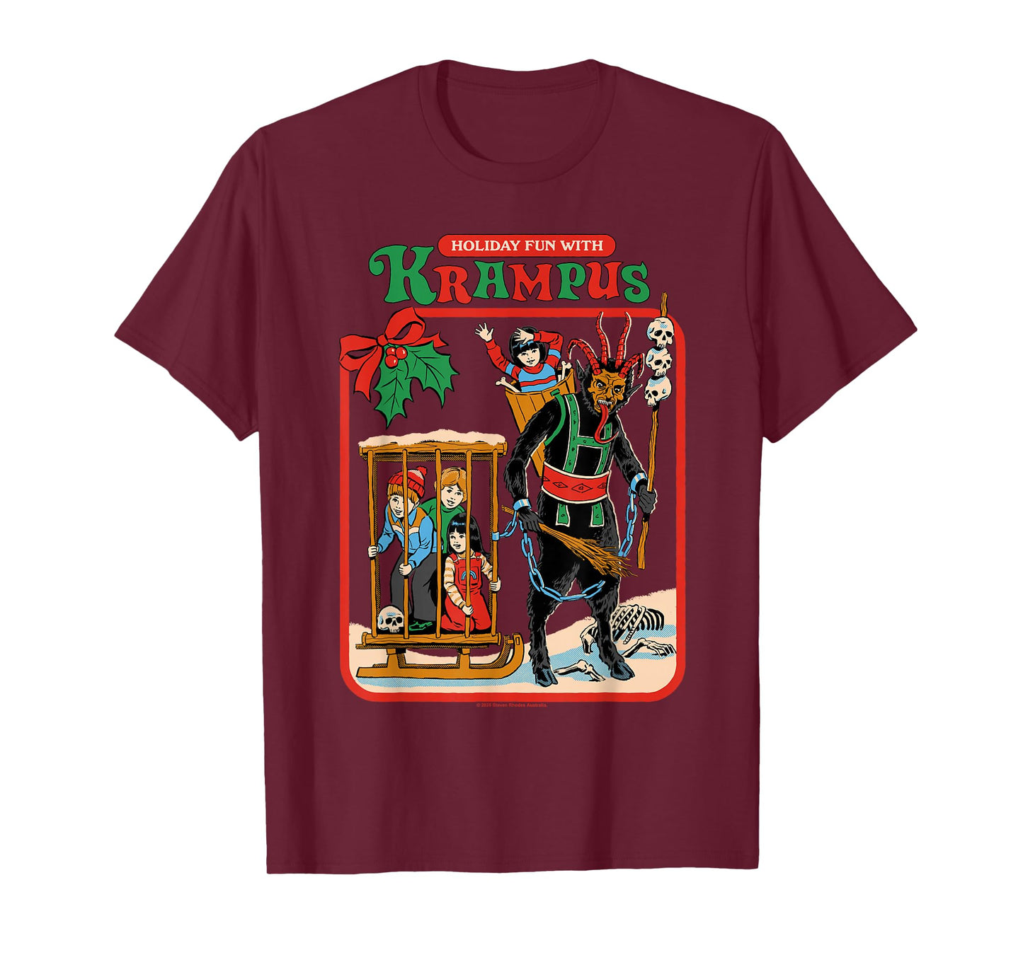 Fun with Krampus Christmas Retro Vintage Funny Adult Humor T-Shirt