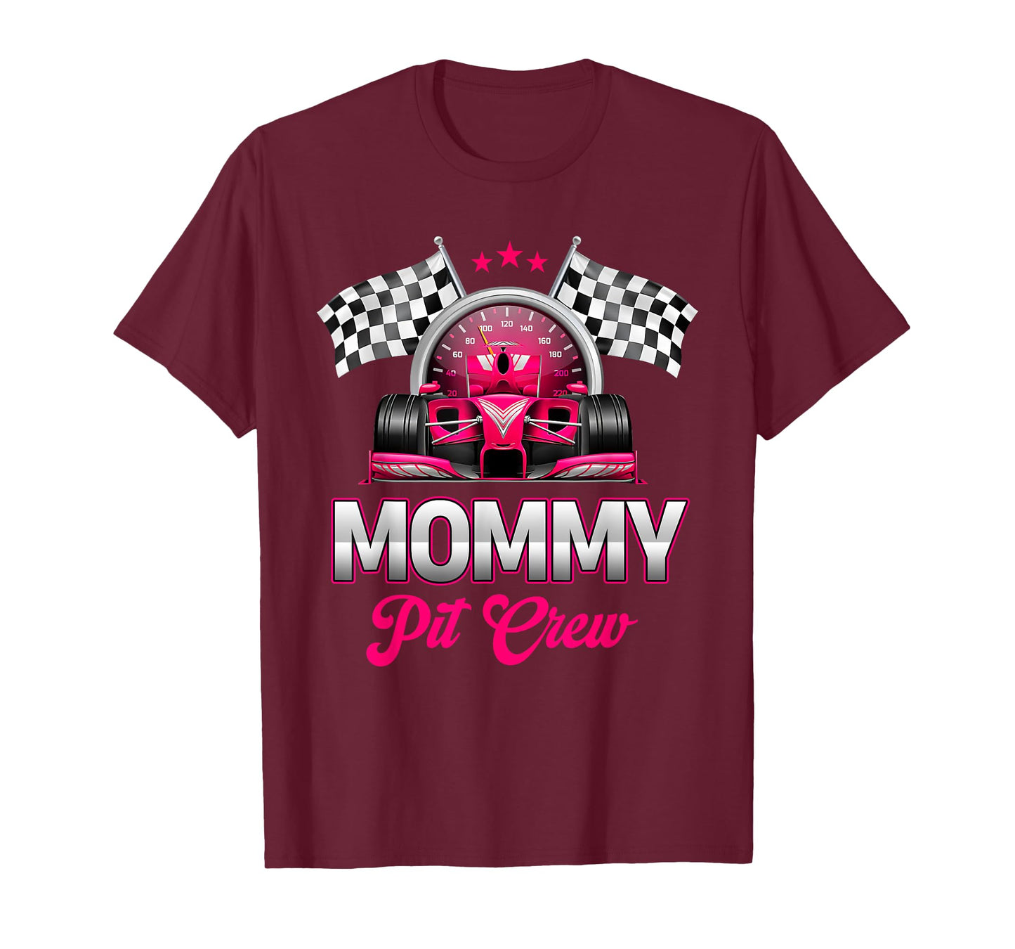 Mommy Pit Crew Race Car Birthday Girl Party Racing Family T-Shirt