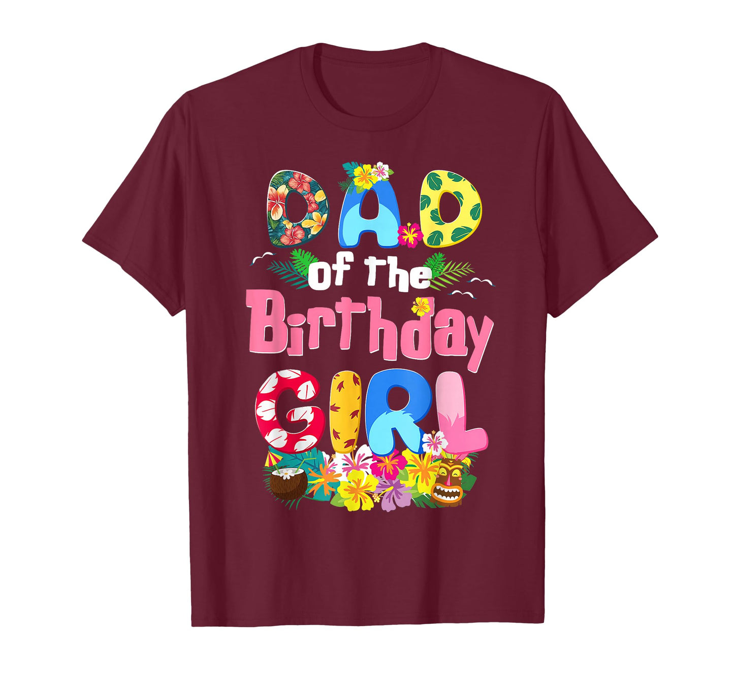 Daddy Of The Birthday Girl Hawaii Family Party Decor T-Shirt
