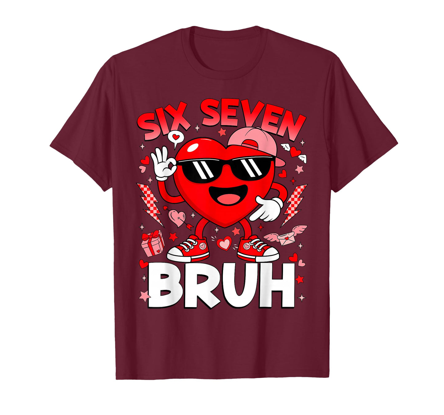 Funny Bruh 67 Valentine Six Seven Meme Gen Alpha Boys Kids T-Shirt