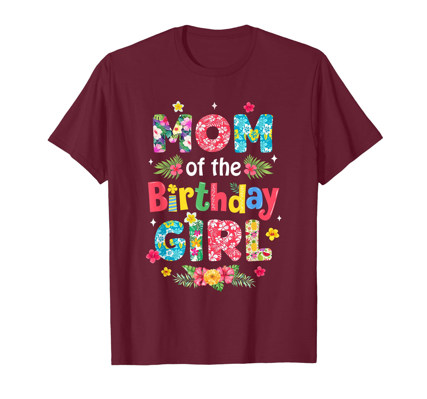 Mom Of The Birthday Girl Hawaii Family Party Decor T-Shirt