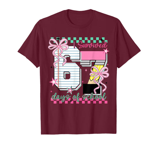 I Survived 67 Days of School Funny Six Seven 6 7 Meme Z Gen T-Shirt