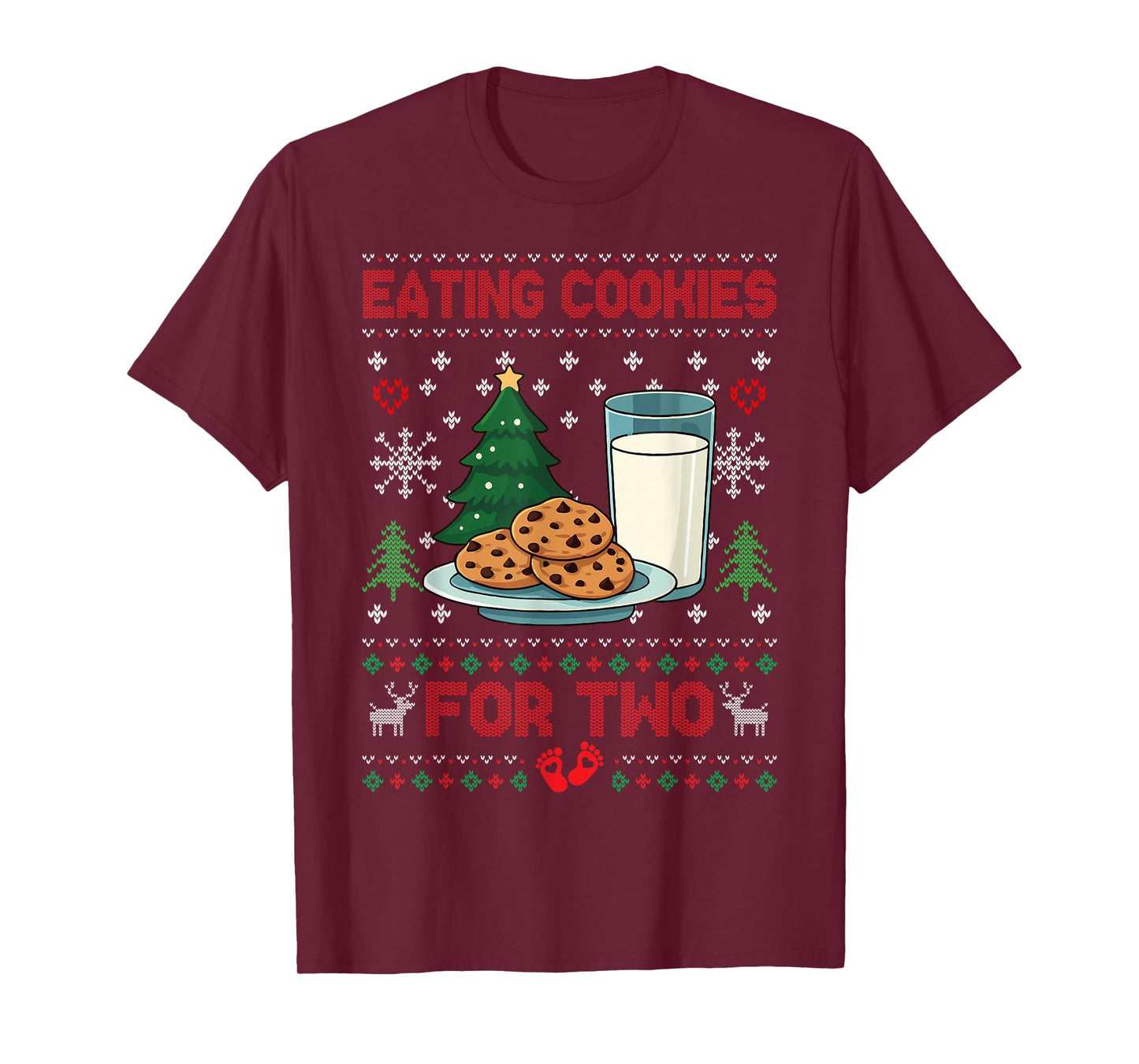 Pregnancy New Mom Baby Pregnant Christmas Couples Sweater T-Shirt