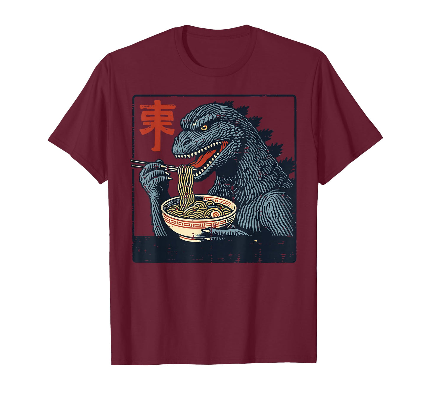 Japanese Kaiju Monster Ramen Ukiyo Art Noodle Women Men Kids T-Shirt