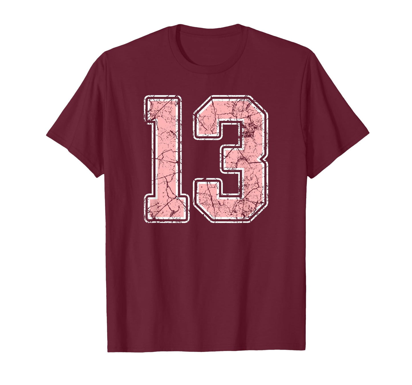 Pink and White Number 13 Jersey Player Uniform #13 Fan T-Shirt