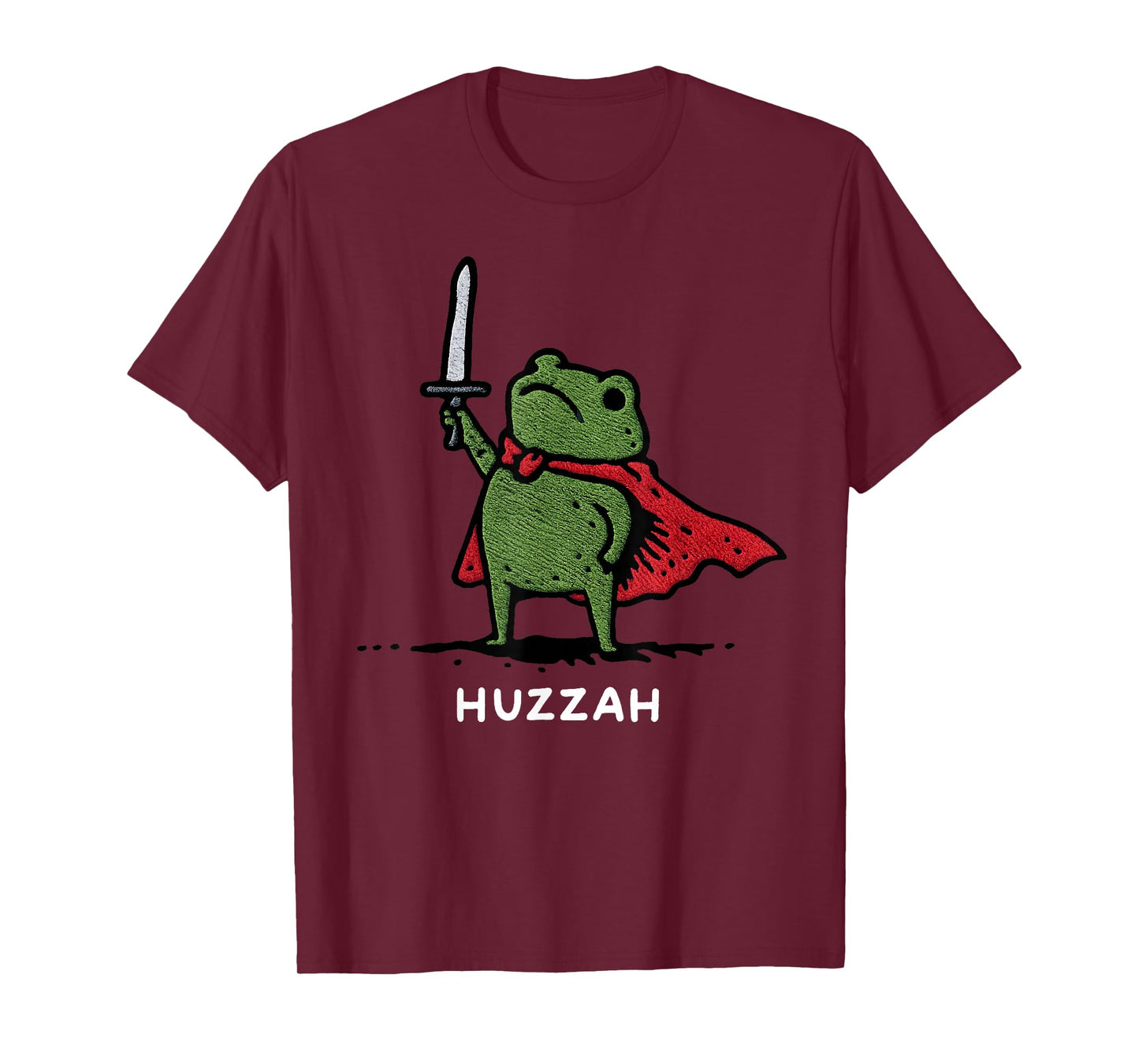 Huzzah Frog Knight Funny Sword Meme Quote T-Shirt