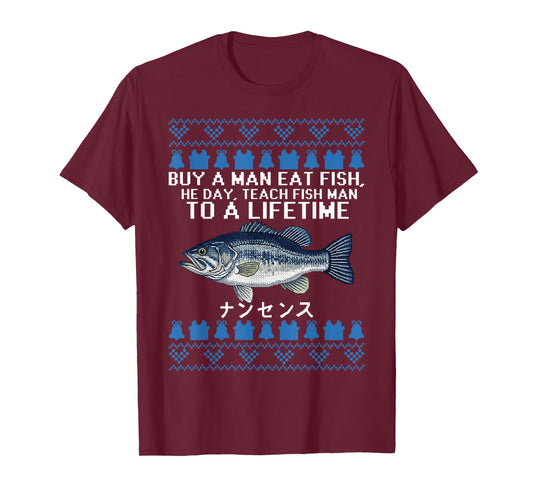 Buy a Man Eat Fish Funny Ugly Christmas Sweaters T-Shirt