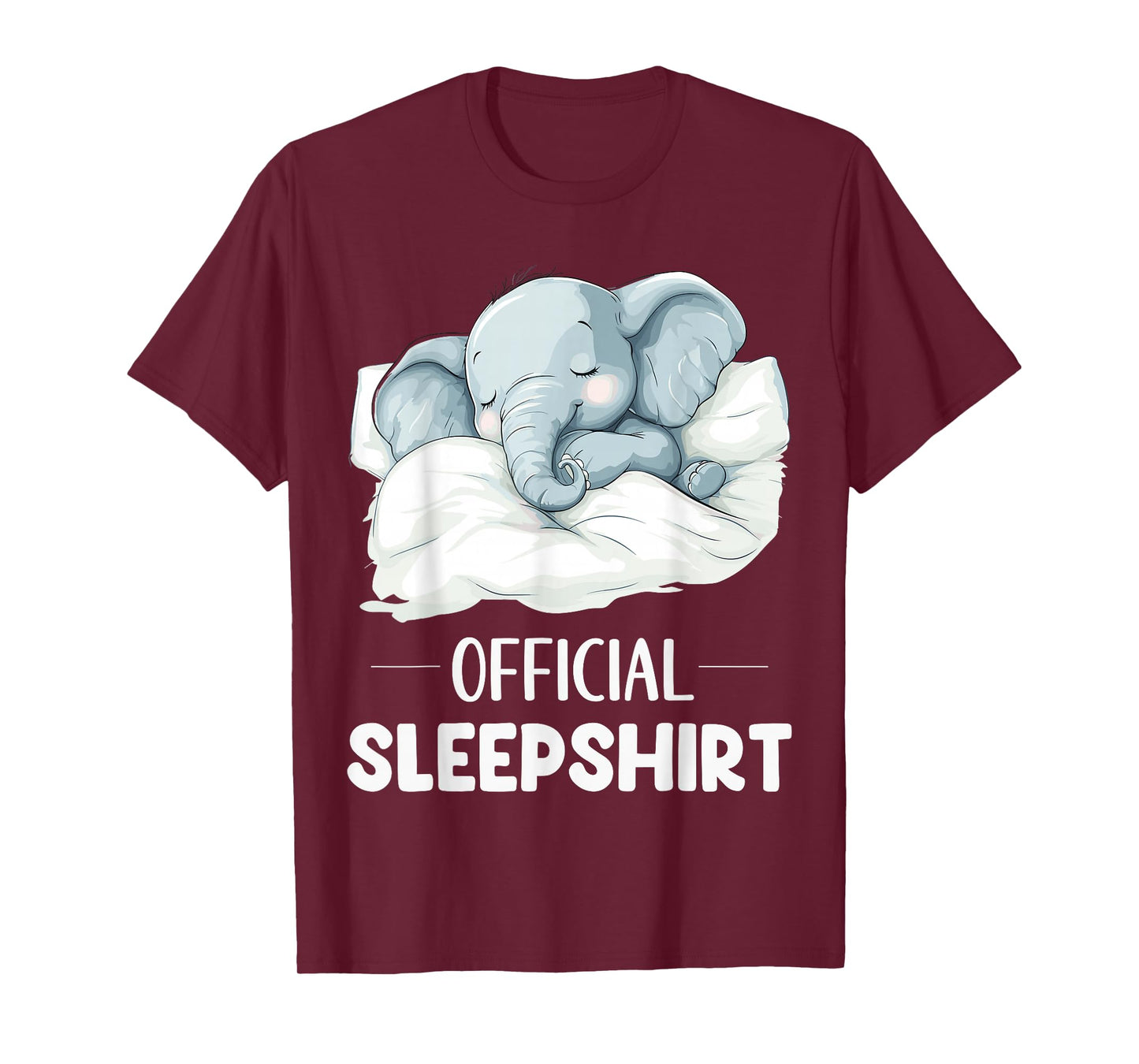 Official Sleepshirt Sleeping Elephant Animal Lovers Pajama T-Shirt