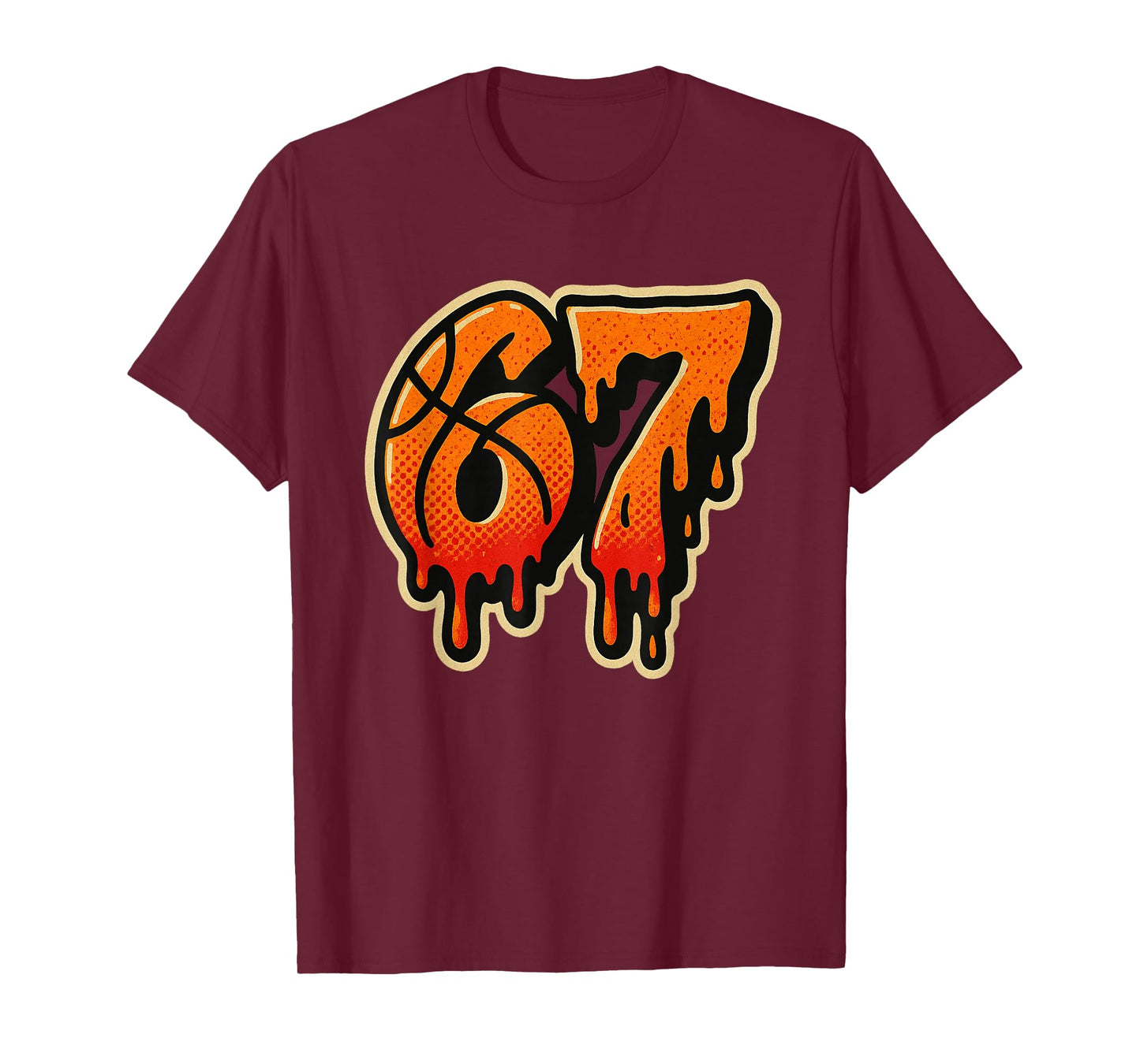 Gen Alpha Slang Kids 67 Basketball Ice Cream Drip Six Seven T-Shirt