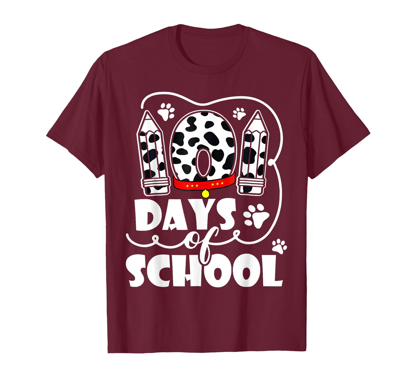 100 Days of School Dalmatian Dog Kids 100 Days Smarter T-Shirt