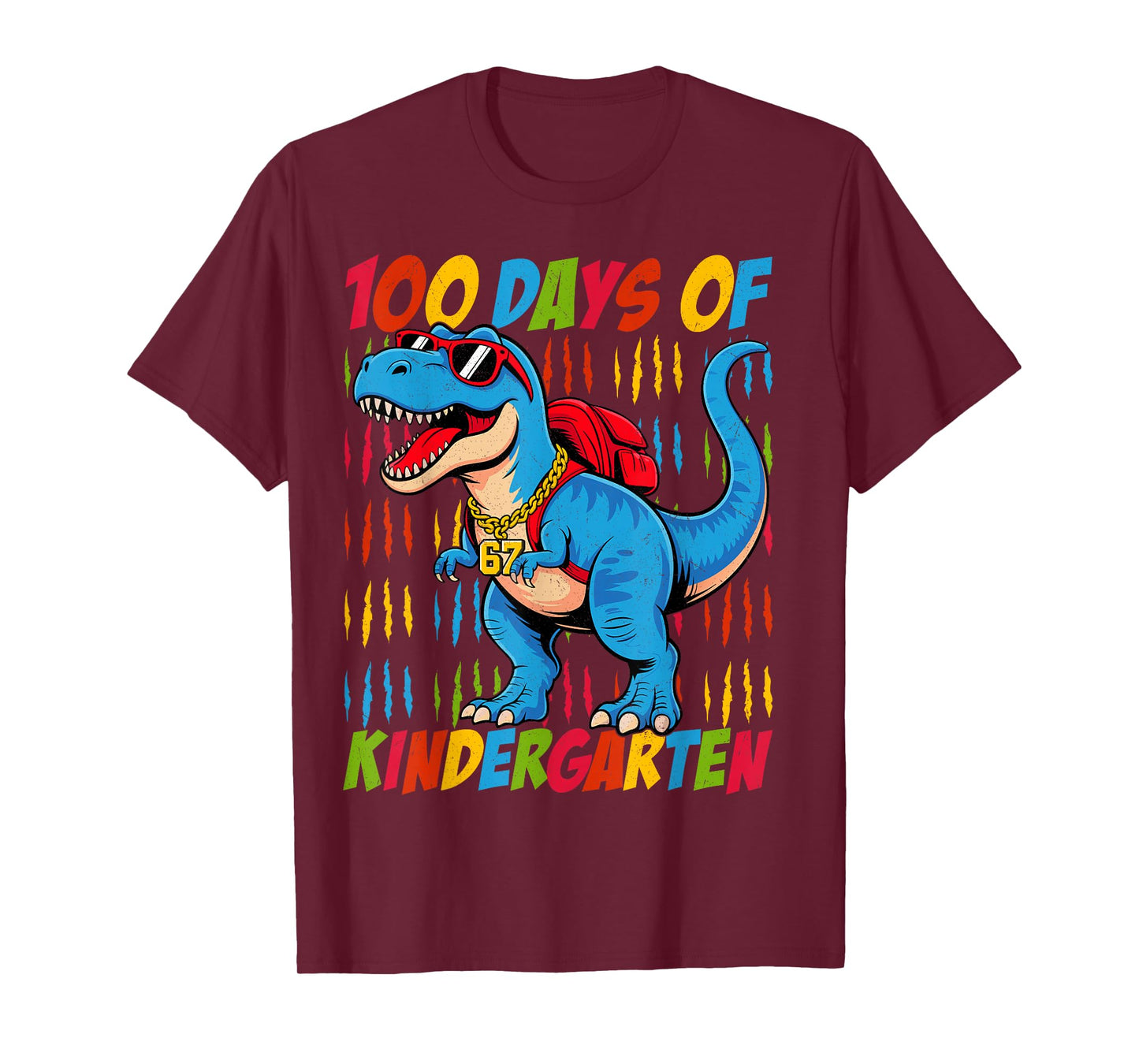 100 Days of Kindergarten Trex Dinosaur Kids Boys School T-Shirt