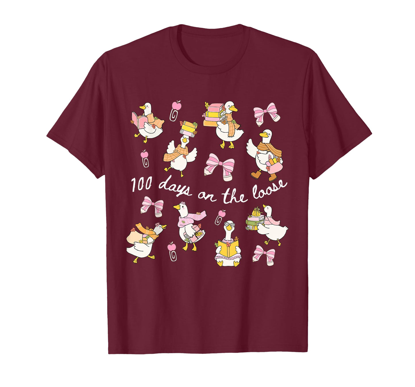 100 Days On The Loose Goose 100th Day School Back to School T-Shirt