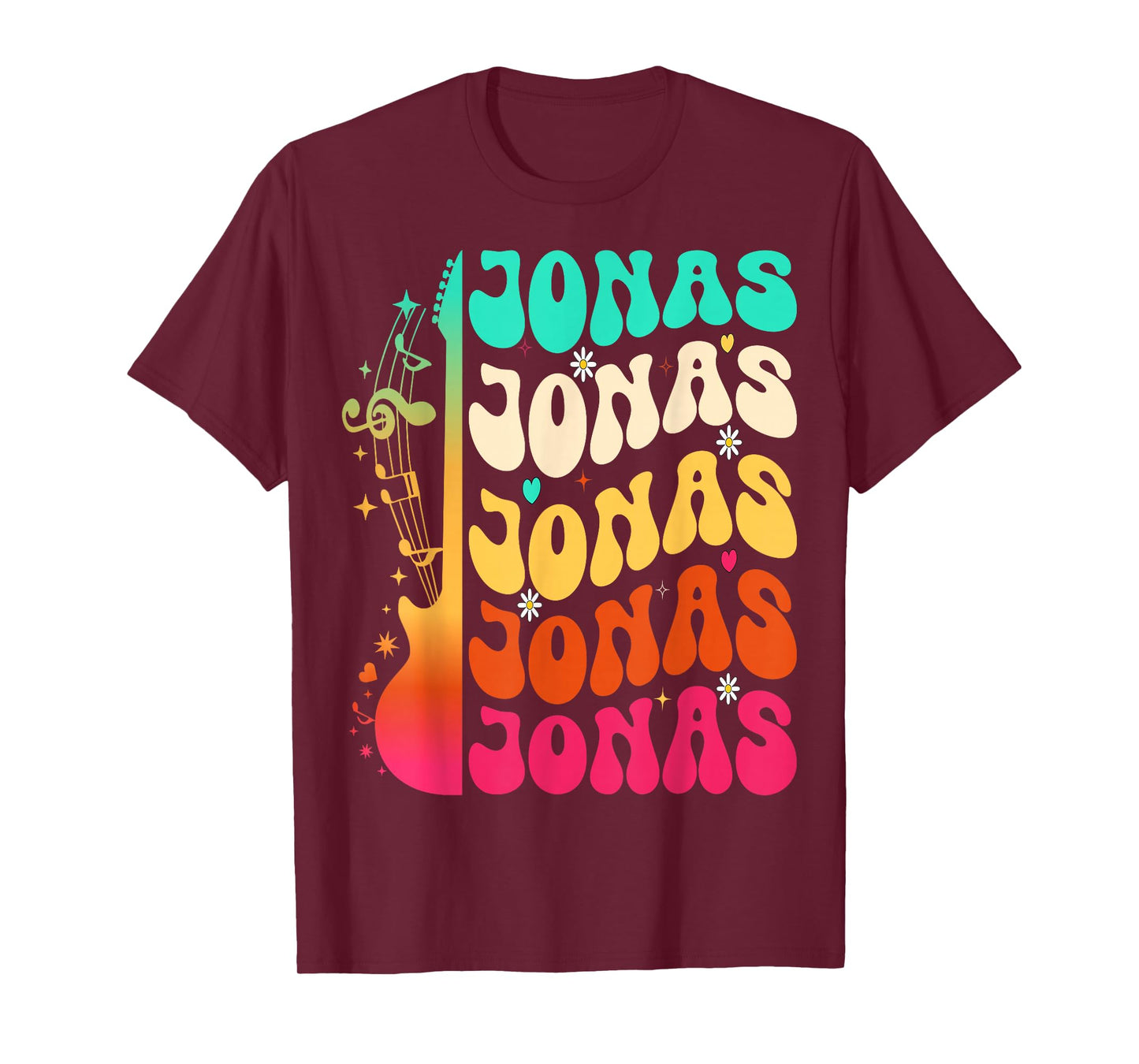 Retro Jonas First Name I Love Jonas 80's Groovy T-Shirt