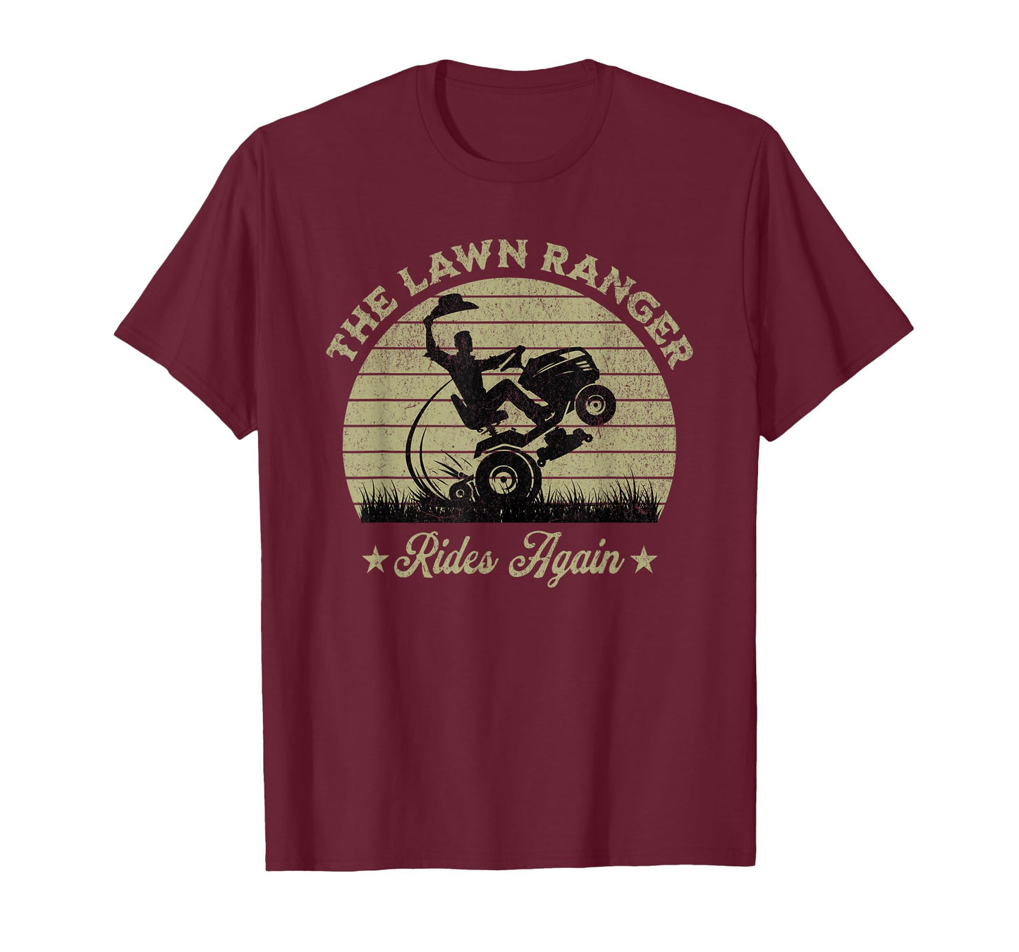 Funny The Lawn Ranger Rides Again Fathers Day Retro Mowing T-Shirt