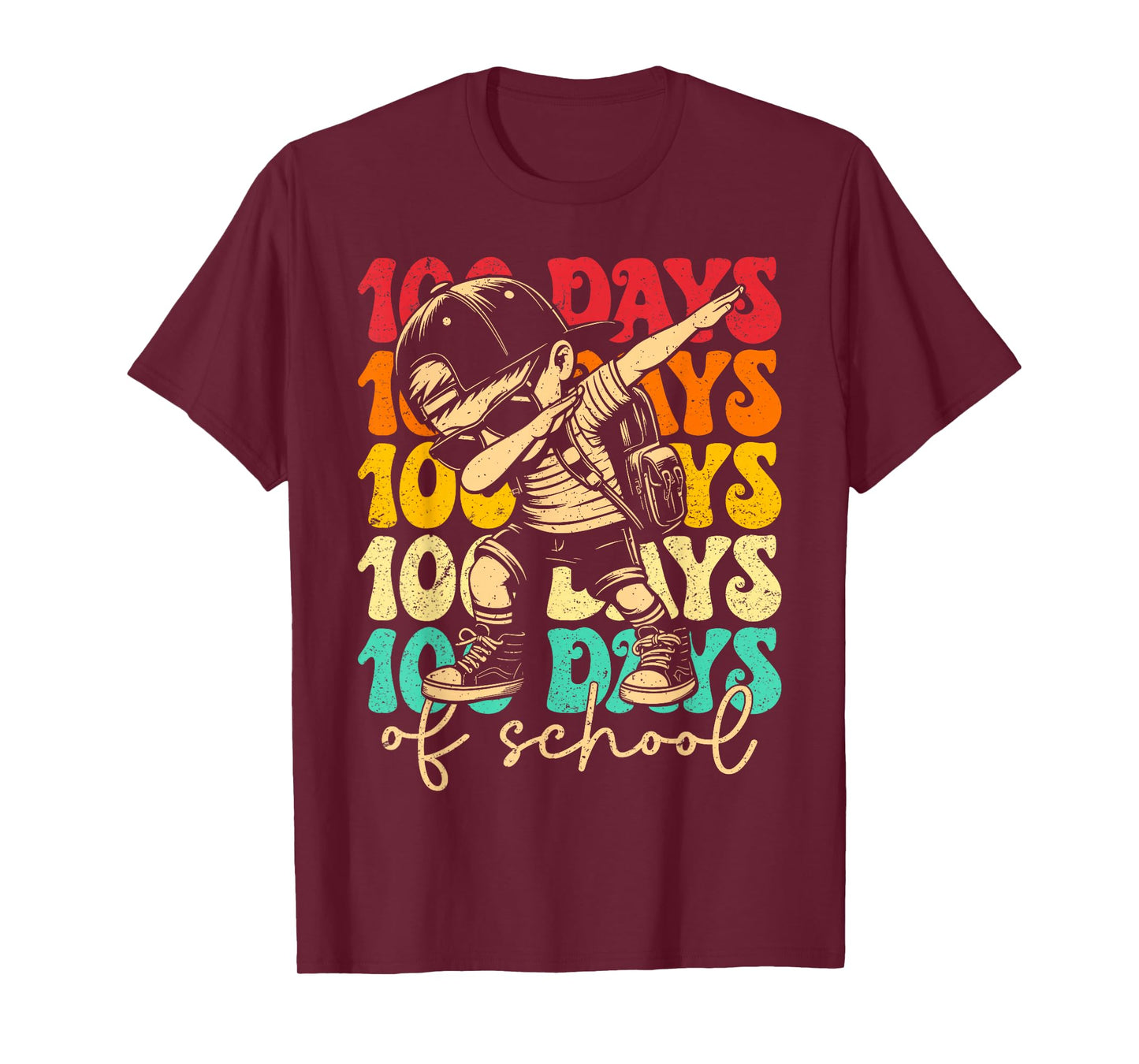 100 Days of School Dabbing Boy Student 100th Day of School T-Shirt